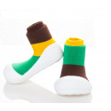 Attipas Together-Braun-  ergonomische Baby Lauflernschuhe, atmungsaktive Kinder Hausschuhe ABS Socken Babyschuhe Antirutsch  