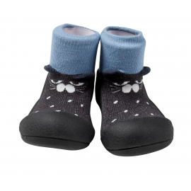 Attipas pet Charcoal-  ergonomische Baby Lauflernschuhe, atmungsaktive Kinder Hausschuhe ABS Socken Babyschuhe Antirutsch 