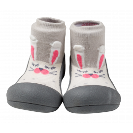 Attipas pet grey-  ergonomische Baby Lauflernschuhe, atmungsaktive Kinder Hausschuhe ABS Socken Babyschuhe Antirutsch 