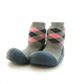 Attipas Argyle Blau-  ergonomische Baby Lauflernschuhe, atmungsaktive Kinder Hausschuhe ABS Socken Babyschuhe Antirutsch 