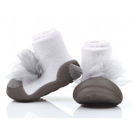 Attipas New Corsage-Grey-  ergonomische Baby Lauflernschuhe, atmungsaktive Kinder Hausschuhe ABS Socken Babyschuhe Antirutsch 