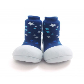 Attipas Twinkle Blau-  ergonomische Baby Lauflernschuhe, atmungsaktive Kinder Hausschuhe ABS Socken Babyschuhe Antirutsch 