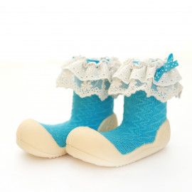 Attipas Lady Blau-  ergonomische Baby Lauflernschuhe, atmungsaktive Kinder Hausschuhe ABS Socken Babyschuhe Antirutsch 