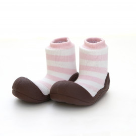 Attipas Natural Herb-Rosa - ergonomische Baby Lauflernschuhe, atmungsaktive Kinder Hausschuhe ABS Socken Babyschuhe Antirutsch  