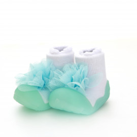 Attipas New Corsage-Grün-  ergonomische Baby Lauflernschuhe, atmungsaktive Kinder Hausschuhe ABS Socken Babyschuhe Antirutsch 