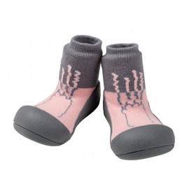 Attipas Paw pink -  ergonomische Baby Lauflernschuhe, atmungsaktive Kinder Hausschuhe ABS Socken Babyschuhe Antirutsch 