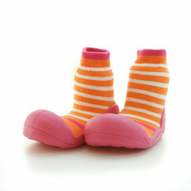 Attipas Ringle-Fuchsia winter collectie- Thick collection-  ergonomische Baby Lauflernschuhe, atmungsaktive Kinder Hausschuhe ABS Socken Babyschuhe Antirutsch  