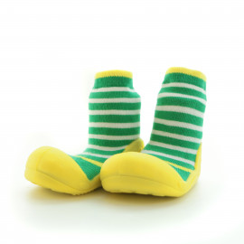 Attipas Ringle-Gelb - ergonomische Baby Lauflernschuhe, atmungsaktive Kinder Hausschuhe ABS Socken Babyschuhe Antirutsch  