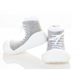 Attipas Sneakers-Grau-  ergonomische Baby Lauflernschuhe, atmungsaktive Kinder Hausschuhe ABS Socken Babyschuhe Antirutsch 