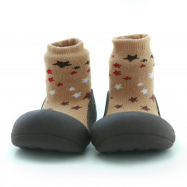 Attipas Twinkle-Braun winter collectie-Thick collection -  ergonomische Baby Lauflernschuhe, atmungsaktive Kinder Hausschuhe ABS Socken Babyschuhe Antirutsch  