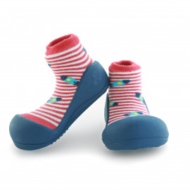 Attipas Ufo-Rot-  ergonomische Baby Lauflernschuhe, atmungsaktive Kinder Hausschuhe ABS Socken Babyschuhe Antirutsch  