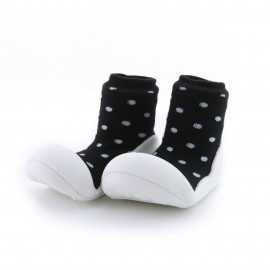 Attipas Urban-Schwarz-  ergonomische Baby Lauflernschuhe, atmungsaktive Kinder Hausschuhe ABS Socken Babyschuhe Antirutsch  