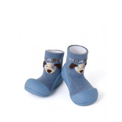 Attipas Charlie Blue  ergonomische Baby Lauflernschuhe, atmungsaktive Kinder Hausschuhe ABS Socken Babyschuhe Antirutsch 