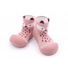 Attipas Engagement Fox -Pink-  ergonomische Baby Lauflernschuhe, atmungsaktive Kinder Hausschuhe ABS Socken Babyschuhe Antirutsch 