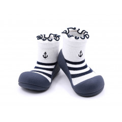 Marine Girl-Navy-  ergonomische Baby Lauflernschuhe, atmungsaktive Kinder Hausschuhe ABS Socken Babyschuhe Antirutsch 