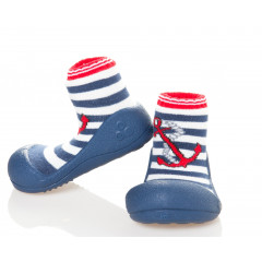 Babyschoenen.Marine.Rood.01