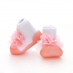 Attipas New Corsage-Pink-  ergonomische Baby Lauflernschuhe, atmungsaktive Kinder Hausschuhe ABS Socken Babyschuhe Antirutsch 22.5