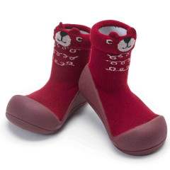 Attipas Bear Wine-  ergonomische Baby Lauflernschuhe, atmungsaktive Kinder Hausschuhe ABS Socken Babyschuhe Antirutsch 