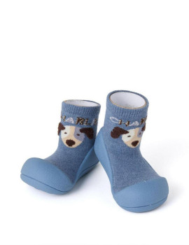 Attipas Charlie Blue  ergonomische Baby Lauflernschuhe, atmungsaktive Kinder Hausschuhe ABS Socken Babyschuhe Antirutsch 