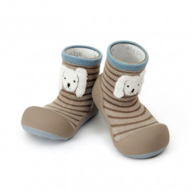 Big ears Rabbit-Beige  ergonomische Baby Lauflernschuhe, atmungsaktive Kinder Hausschuhe ABS Socken Babyschuhe Antirutsch 