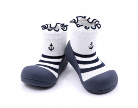 Marine Girl-Navy-  ergonomische Baby Lauflernschuhe, atmungsaktive Kinder Hausschuhe ABS Socken Babyschuhe Antirutsch 