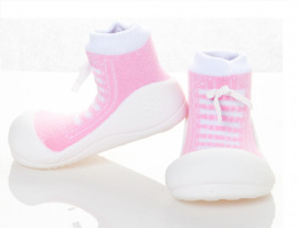 Attipas Sneakers-Pink-  ergonomische Baby Lauflernschuhe, atmungsaktive Kinder Hausschuhe ABS Socken Babyschuhe Antirutsch 22.5